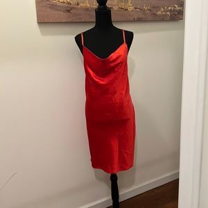 Silk Mini Dress Red